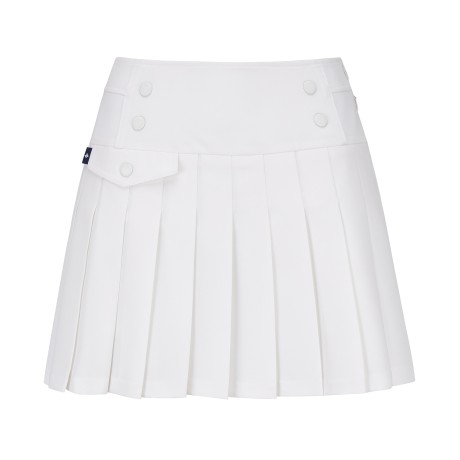여성 더블 버튼 플리츠 큐롯 스커트