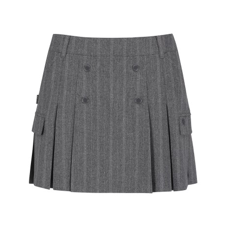 여성 더블 버튼 백 밴딩 큐롯 스커트