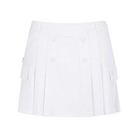 여성 더블 버튼 백 밴딩 큐롯 스커트