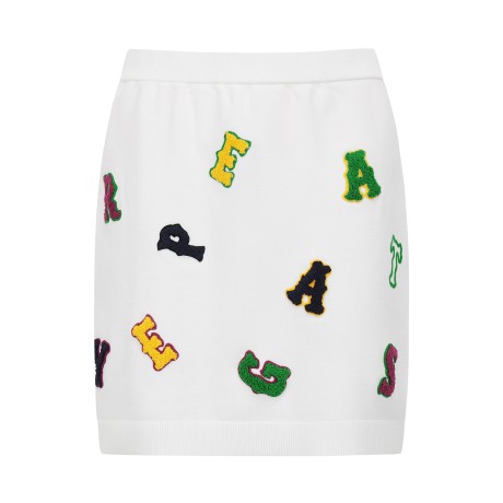 여성 부클 알파벳 미니 니트 스커트