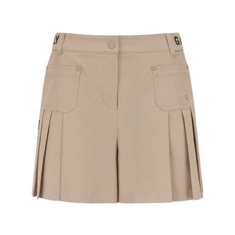 여성 사이드 로고 밴딩 플리츠 와이드 쇼츠