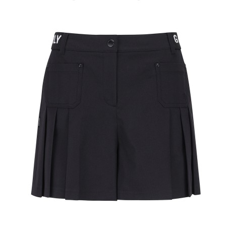 여성 사이드 로고 밴딩 플리츠 와이드 쇼츠