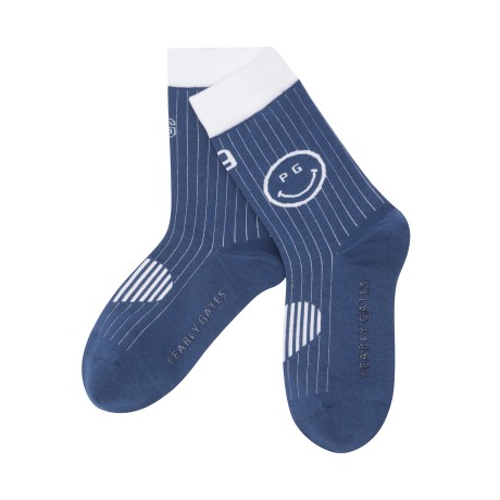 여성 스마일 하트 배색 중목 양말