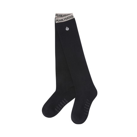 여성 스마일 배색 로고 라인 니삭스