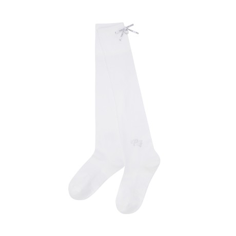 여성 스마일 백 리본 논슬립 니삭스