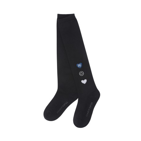 여성 스마일 하트 로고 니삭스