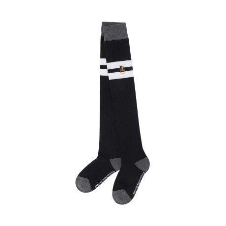 여성 스마일 자수 프레피 배색 니삭스