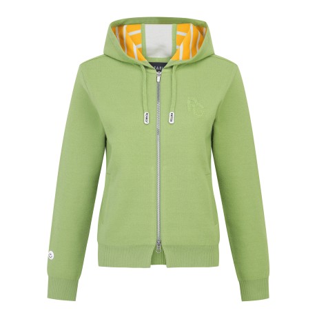 여성 스마일 더블페이스 후드 집업 가디건