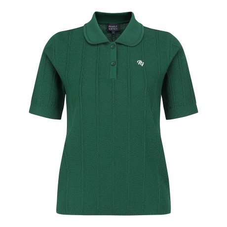 여성 펀칭 스트라이프 반팔 니트