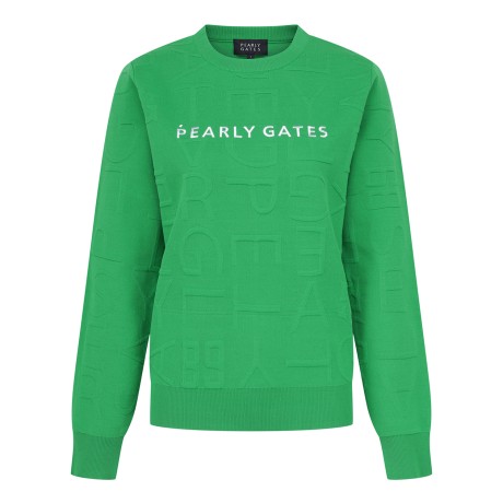 여성 사이드 메쉬 짜임 로고 패턴 니트