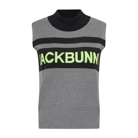 여성 잭바니 모크넥 슬리브리스 니트