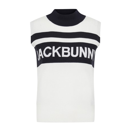 여성 잭바니 모크넥 슬리브리스 니트