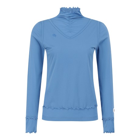 여성 스마일 패치 레이어드 티셔츠