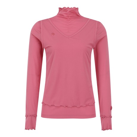 여성 스마일 패치 레이어드 티셔츠