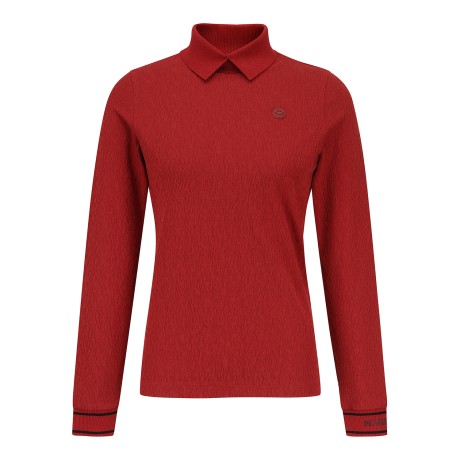 여성 스마일 패치 링클 엠보 칼라 티셔츠