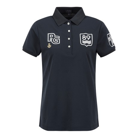 여성 PG 마린 패턴 피케 반팔 티셔츠