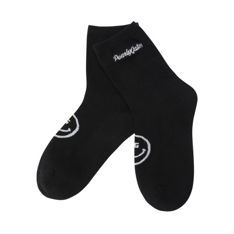 여성 스마일 로고 자수 장목 양말