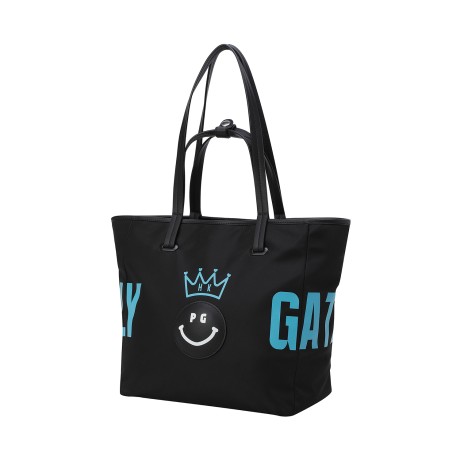 여성 스마일 패치 크라운 프린팅 토트백