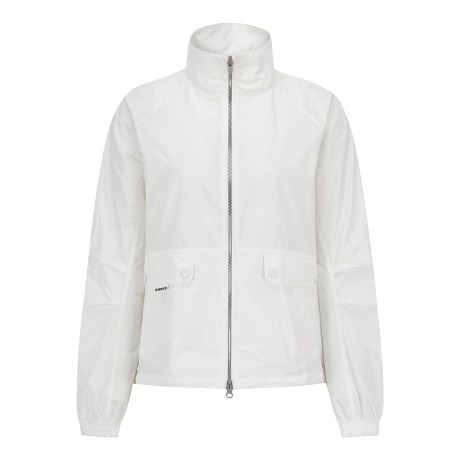 여성 백 메쉬 믹스 래글런 슬리브 점퍼