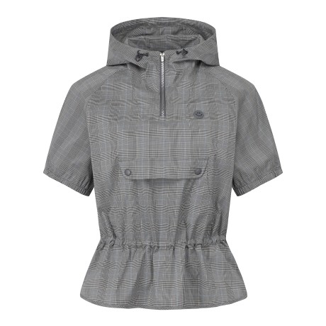 여성 캥거루 포켓 하프집업 후드 반팔 점퍼