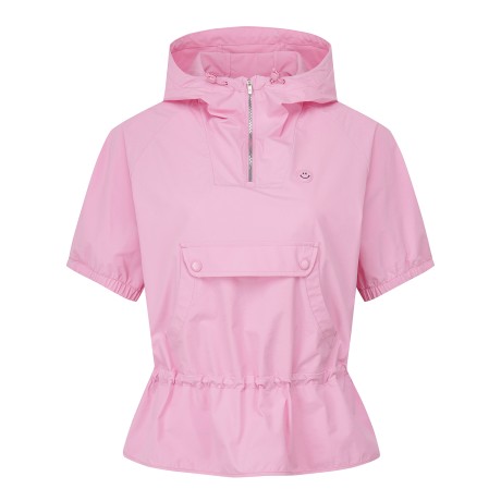 여성 캥거루 포켓 하프집업 후드 반팔 점퍼