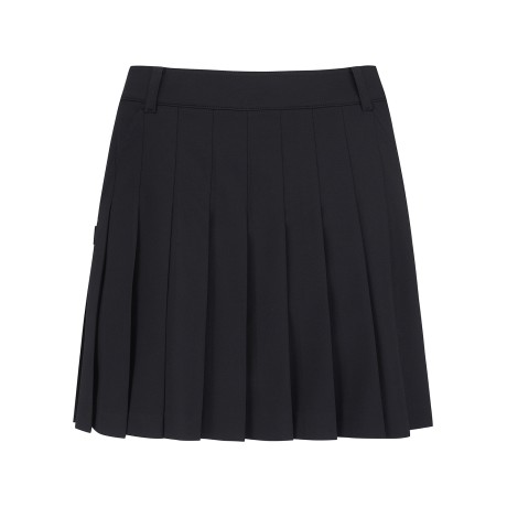 여성 백 밴딩 배색 라인 플리츠 큐롯 스커트