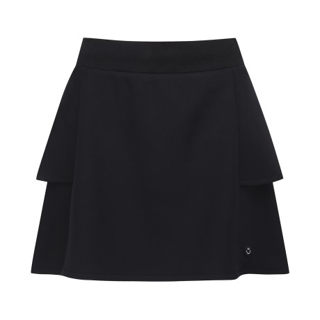 여성 스마일 패치 이중 플레어 큐롯 스커트