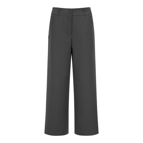 여성 힙 로고 프린팅 백 밴딩 와이드 팬츠