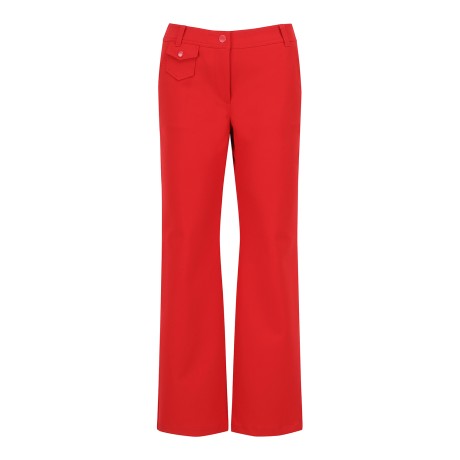 여성 백 플로럴 포켓 부츠컷 팬츠