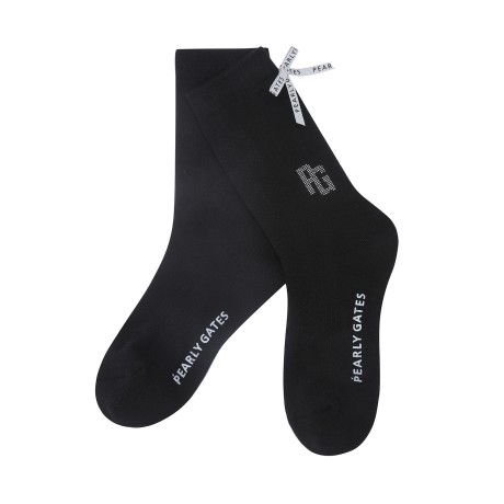 여성 백 리본 로고 핫픽스 중목 양말