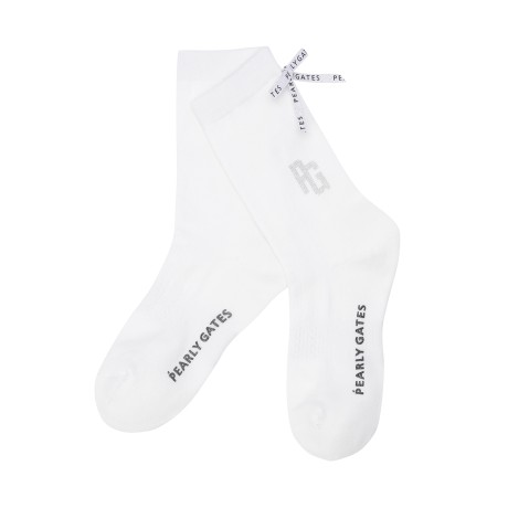 여성 백 리본 로고 핫픽스 중목 양말