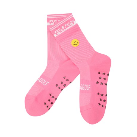 여성 스마일 패치 레이어 중목 양말