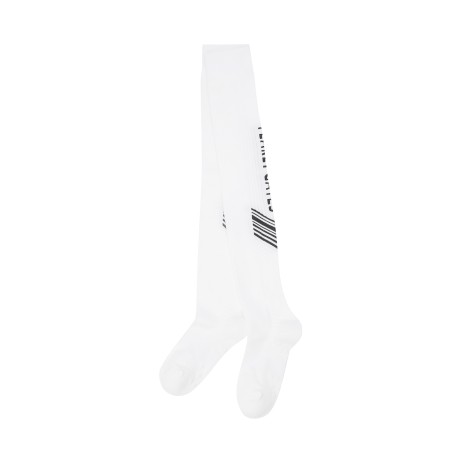 여성 배색 로고 논슬립 니삭스