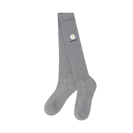 여성 잭바니 플라워 자수 크로셰 니삭스