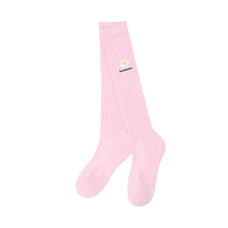 여성 잭바니 플라워 자수 크로셰 니삭스