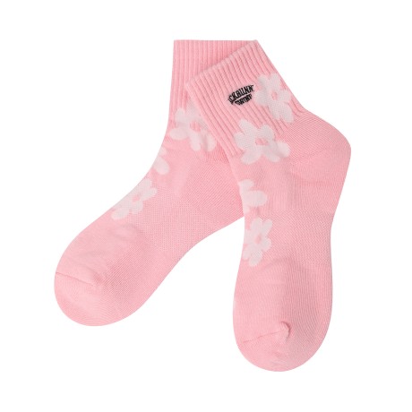 여성 잭바니 플라워 자카드 중목 양말