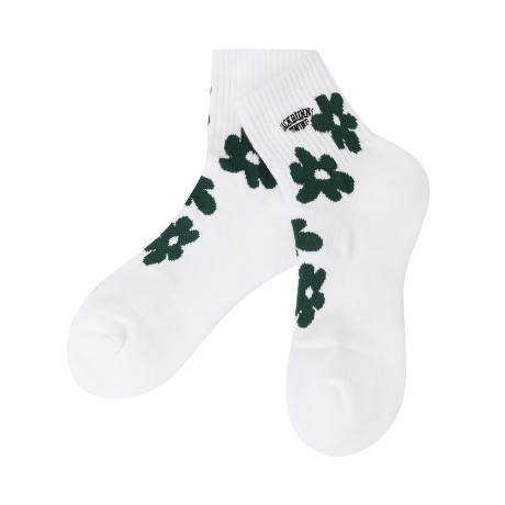 여성 잭바니 플라워 자카드 중목 양말