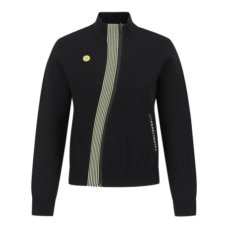 여성 스마일 사선 집업 가디건