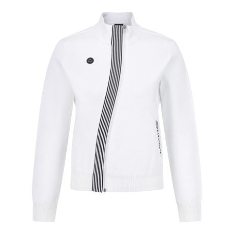 여성 스마일 사선 집업 가디건