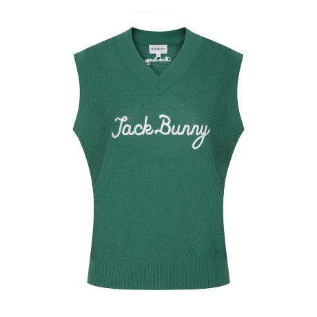 여성 잭바니 크로셰 브이넥 베스트