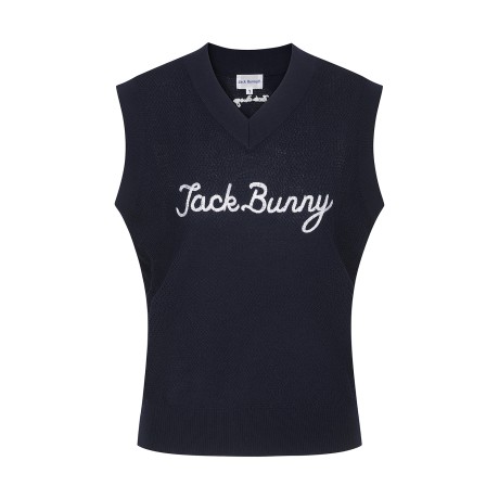 여성 잭바니 크로셰 브이넥 베스트