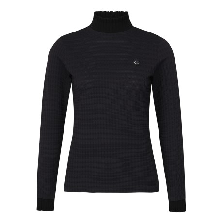 여성 링클 리브 모크넥 냉감 긴팔티셔츠