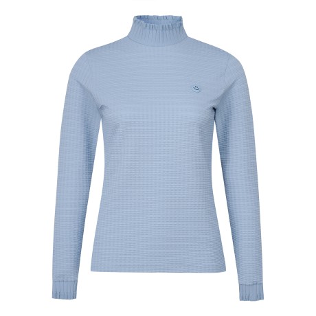 여성 링클 리브 모크넥 냉감 긴팔티셔츠