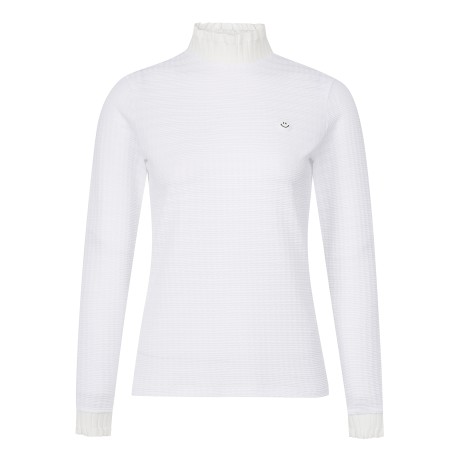 여성 링클 리브 모크넥 냉감 긴팔티셔츠