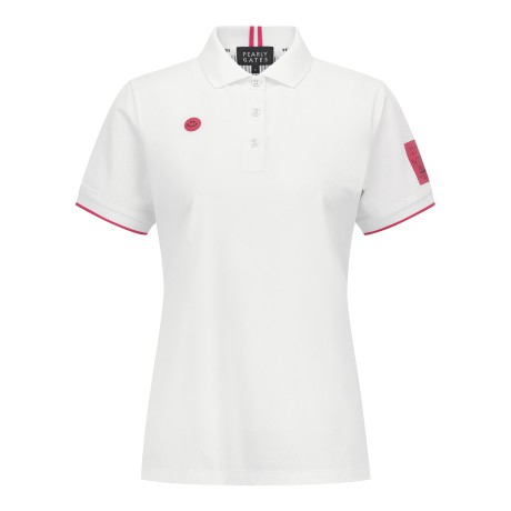 여성 스마일 골퍼 프린팅 반팔 카라 티셔츠