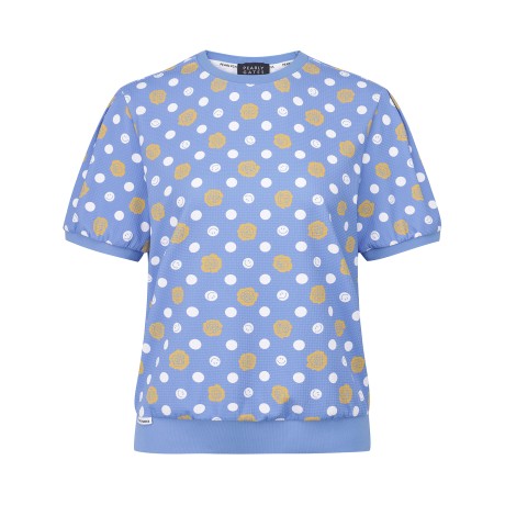 여성 링클 로즈 포인트 반팔티셔츠