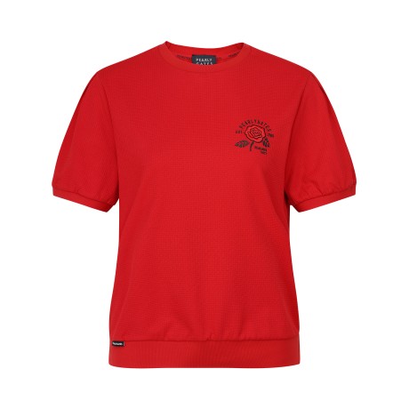 여성 링클 로즈 포인트 반팔티셔츠