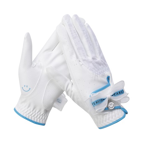 여성 메쉬 스마일 리본 논슬립 양손 장갑