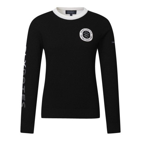 여성 하프 배색 자카드 니트