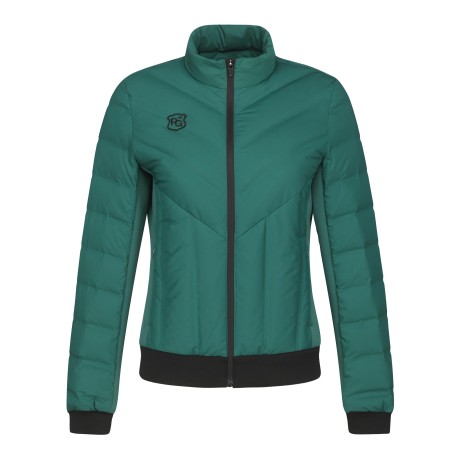 여성 컬러 우븐 블록 경량 구스다운 점퍼